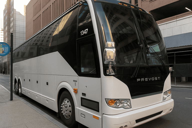 a Charter Bus Rental Pomona coach bus